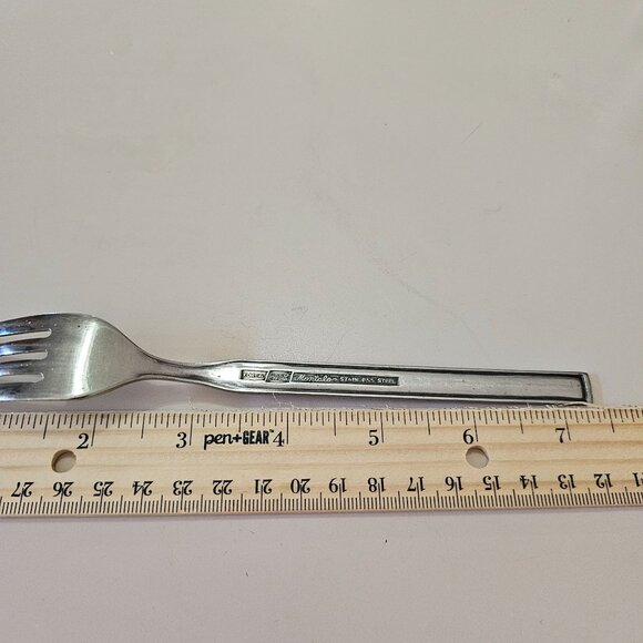 4 Ecko Eterna Montalo Fork 7.2" stainless 60s vtg midcentury mod butterfly retro - Picture 4 of 11